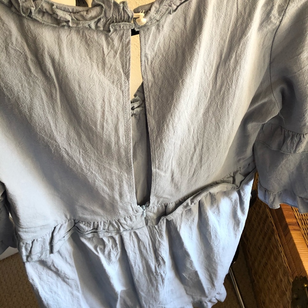 Simplee Blue Ruffle Dress / Small - Picture 7 of 9